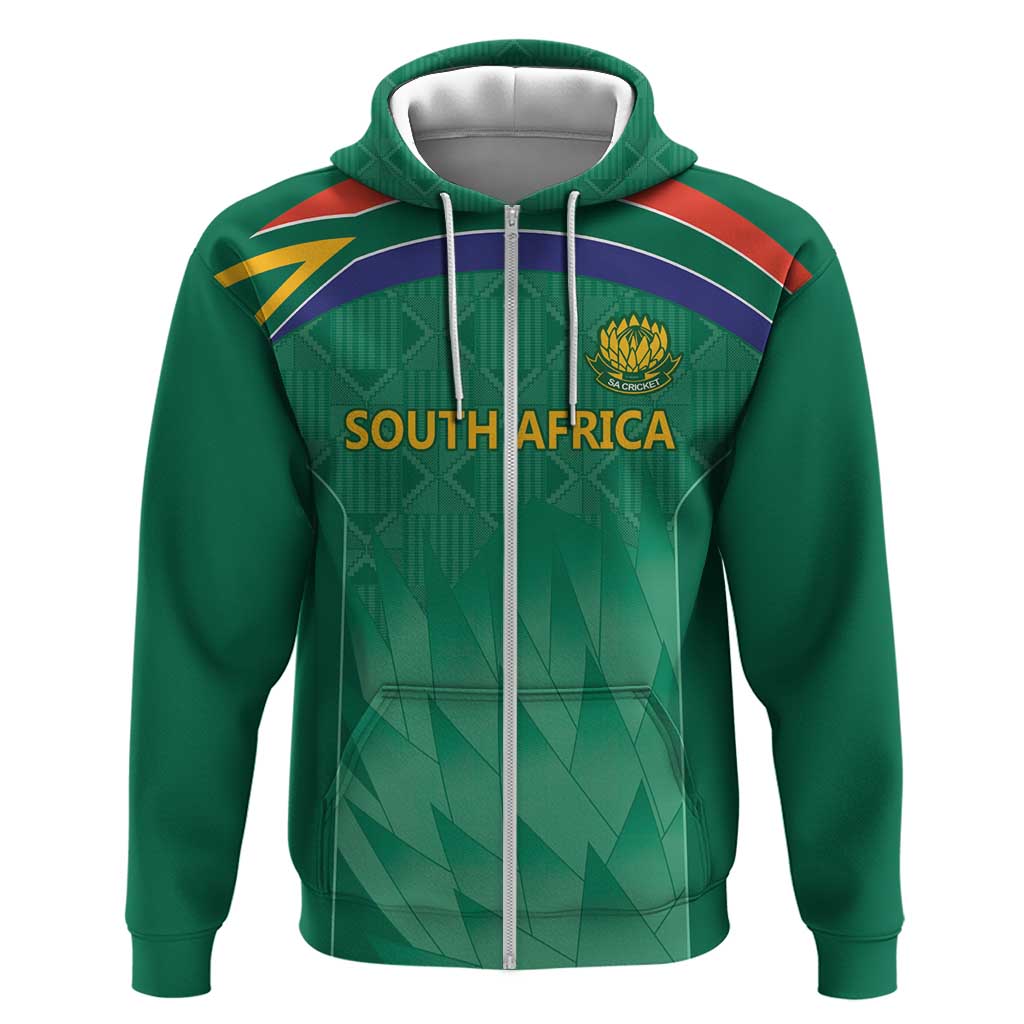 South Africa Cricket Custom Hoodie African King Proteas Green