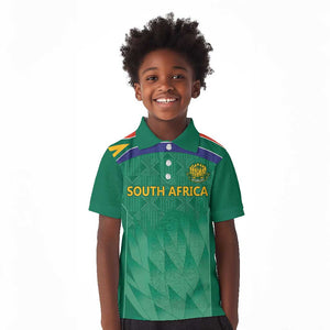 South Africa Cricket Custom Kid Polo Shirt African King Proteas Green