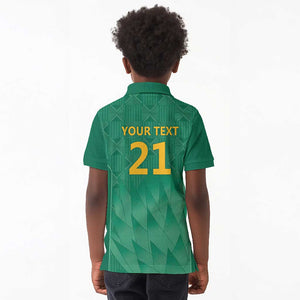 South Africa Cricket Custom Kid Polo Shirt African King Proteas Green