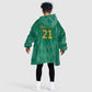 South Africa Cricket Custom Kid Wearable Blanket Hoodie African King Proteas Green