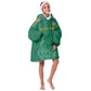 South Africa Cricket Custom Kid Wearable Blanket Hoodie African King Proteas Green