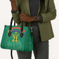 South Africa Cricket Custom Leather Bag African King Proteas Green