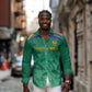 South Africa Cricket Custom Long Sleeve Button Shirt African King Proteas Green