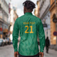 South Africa Cricket Custom Long Sleeve Button Shirt African King Proteas Green
