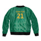South Africa Cricket Custom Sleeve Zip Bomber Jacket African King Proteas Green