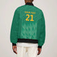 South Africa Cricket Custom Sleeve Zip Bomber Jacket African King Proteas Green