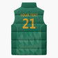 South Africa Cricket Custom Sleeveless Puffer Jacket African King Proteas Green