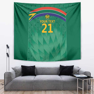 South Africa Cricket Custom Tapestry African King Proteas Green