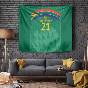 South Africa Cricket Custom Tapestry African King Proteas Green