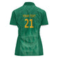 South Africa Cricket Custom Women Polo Shirt African King Proteas Green