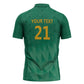 South Africa Cricket Custom Zipper Polo Shirt African King Proteas Green