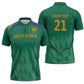 South Africa Cricket Custom Zipper Polo Shirt African King Proteas Green