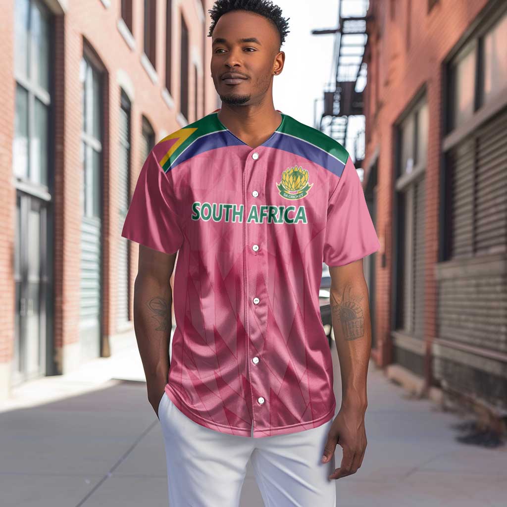 South Africa Cricket Custom Baseball Jersey African King Proteas Pink