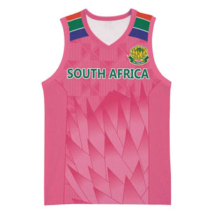 South Africa Cricket Custom Basketball Jersey African King Proteas Pink - African Pride