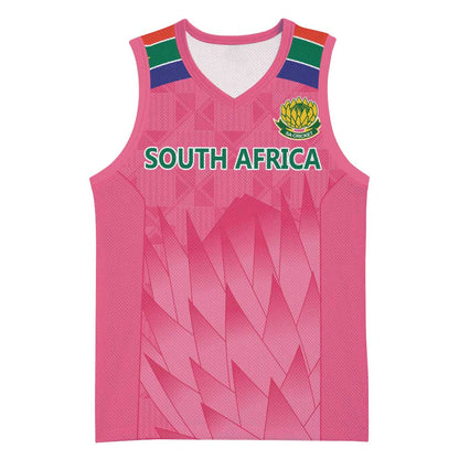 South Africa Cricket Custom Basketball Jersey African King Proteas Pink - African Pride