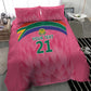 South Africa Cricket Custom Bedding Set African King Proteas Pink