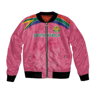 South Africa Cricket Custom Bomber Jacket African King Proteas Pink