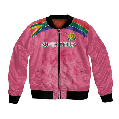 South Africa Cricket Custom Bomber Jacket African King Proteas Pink