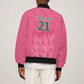South Africa Cricket Custom Bomber Jacket African King Proteas Pink