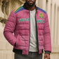 South Africa Cricket Custom Bomber Puffer Jacket African King Proteas Pink