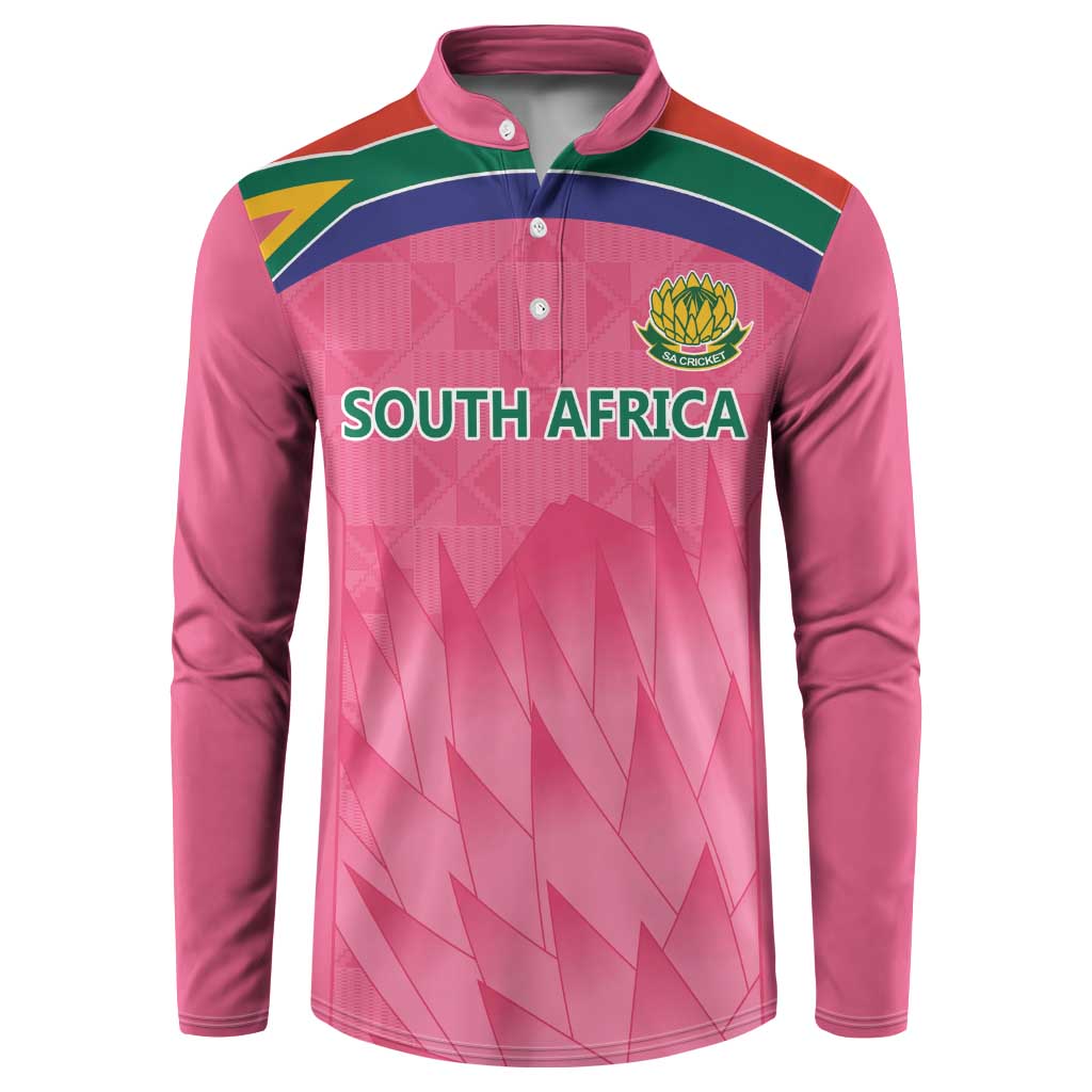 South Africa Cricket Custom Button Sweatshirt African King Proteas Pink ...