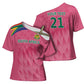 South Africa Cricket Custom Cross Shoulder Shirt African King Proteas Pink