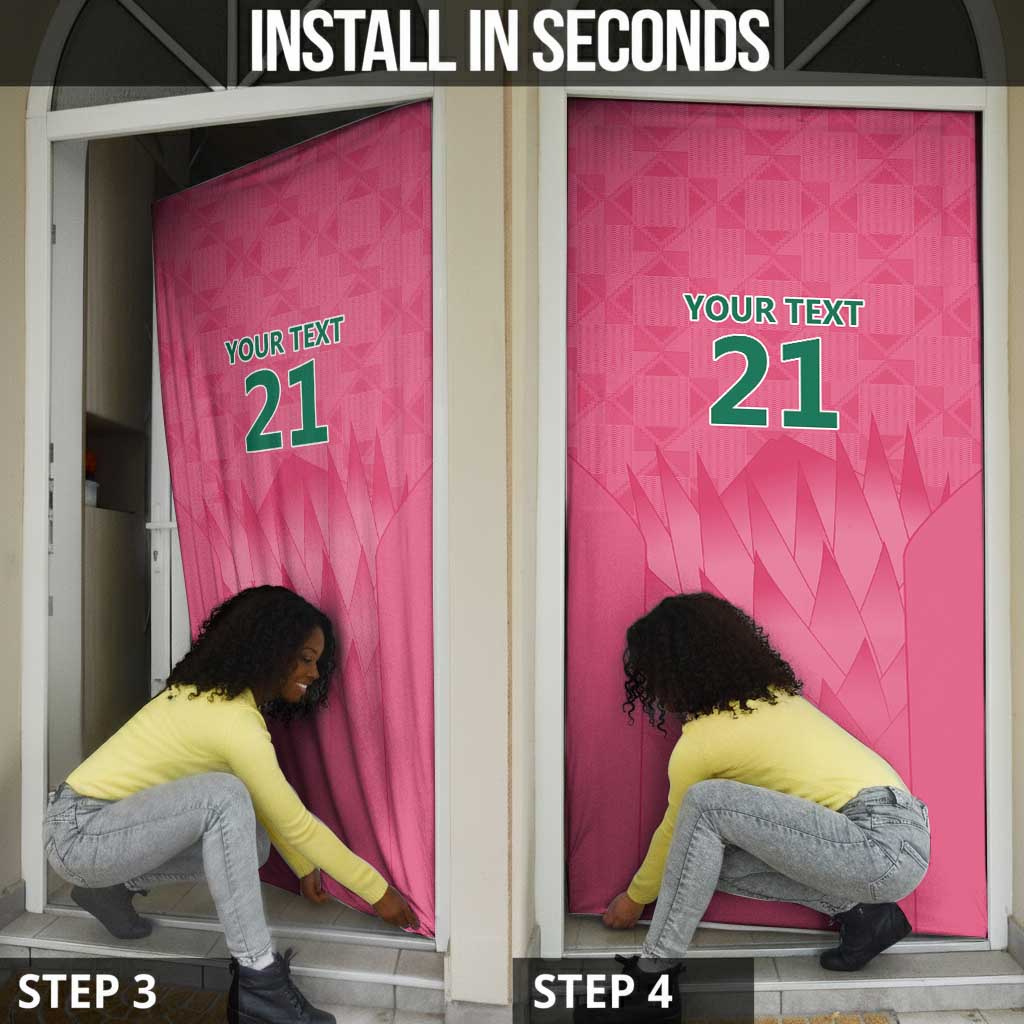 South Africa Cricket Custom Door Cover African King Proteas Pink