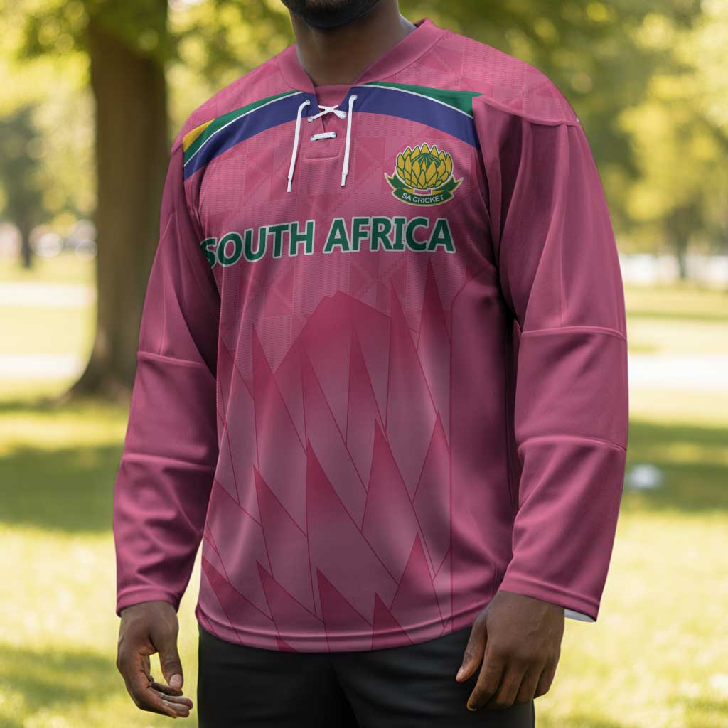 South Africa Cricket Custom Hockey Jersey African King Proteas Pink