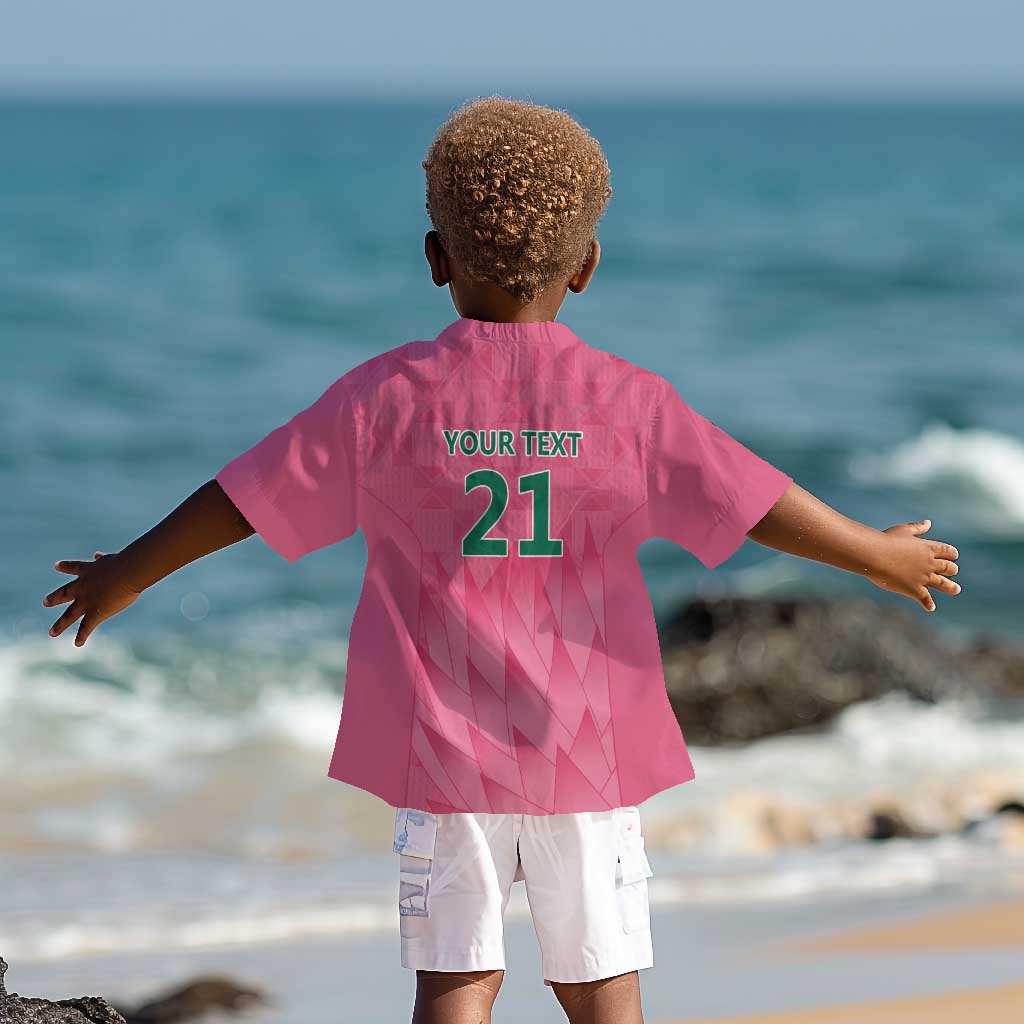 South Africa Cricket Custom Kid Hawaiian Shirt African King Proteas Pink