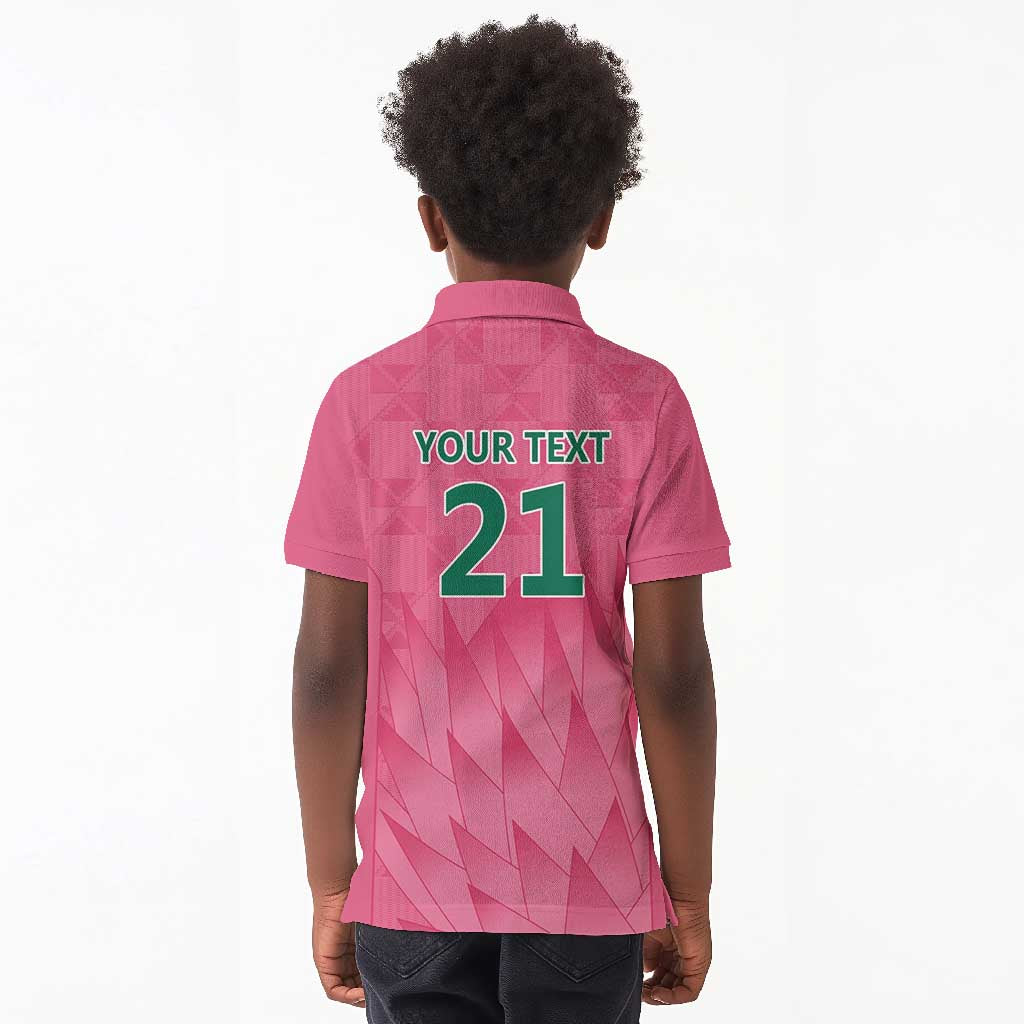 South Africa Cricket Custom Kid Polo Shirt African King Proteas Pink