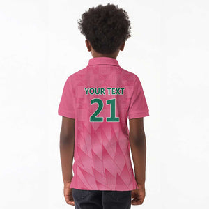 South Africa Cricket Custom Kid Polo Shirt African King Proteas Pink