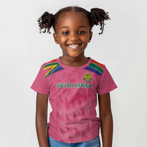 South Africa Cricket Custom Kid T shirt African King Proteas Pink