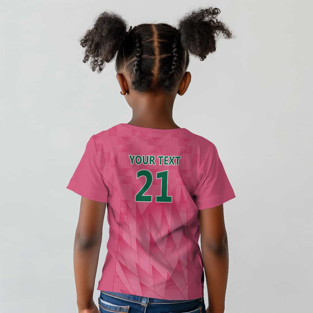 South Africa Cricket Custom Kid T shirt African King Proteas Pink