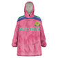 South Africa Cricket Custom Kid Wearable Blanket Hoodie African King Proteas Pink
