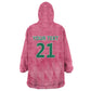 South Africa Cricket Custom Kid Wearable Blanket Hoodie African King Proteas Pink