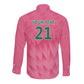 South Africa Cricket Custom Long Sleeve Button Shirt African King Proteas Pink
