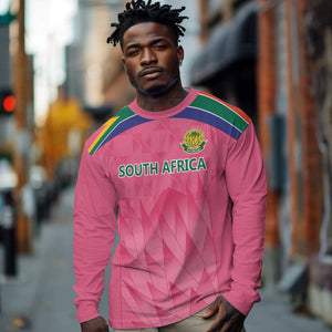 South Africa Cricket Custom Long Sleeve Shirt African King Proteas Pink