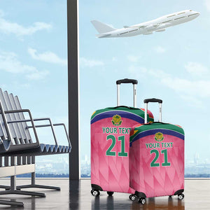 South Africa Cricket Custom Luggage Cover African King Proteas Pink
