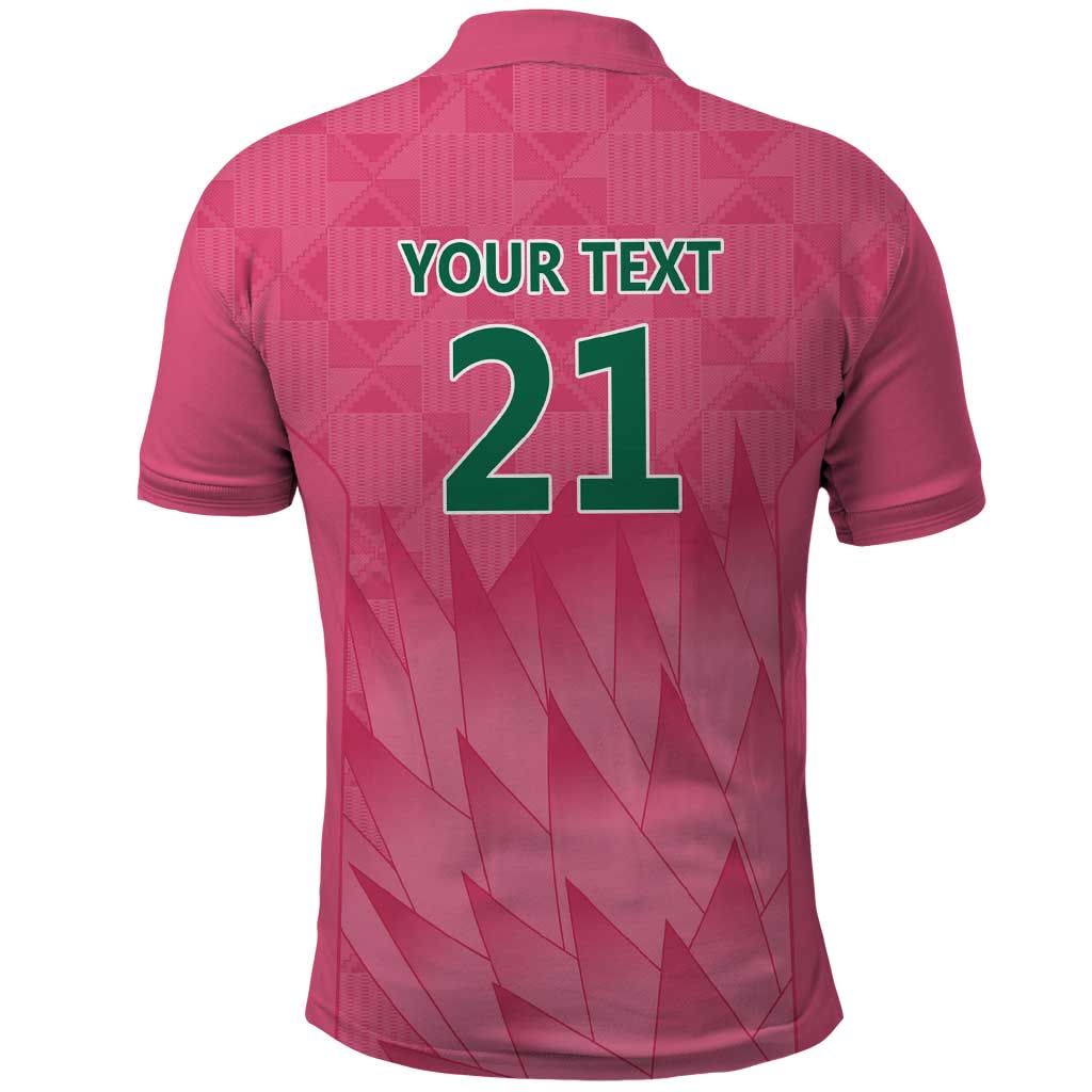 South Africa Cricket Custom Polo Shirt African King Proteas Pink