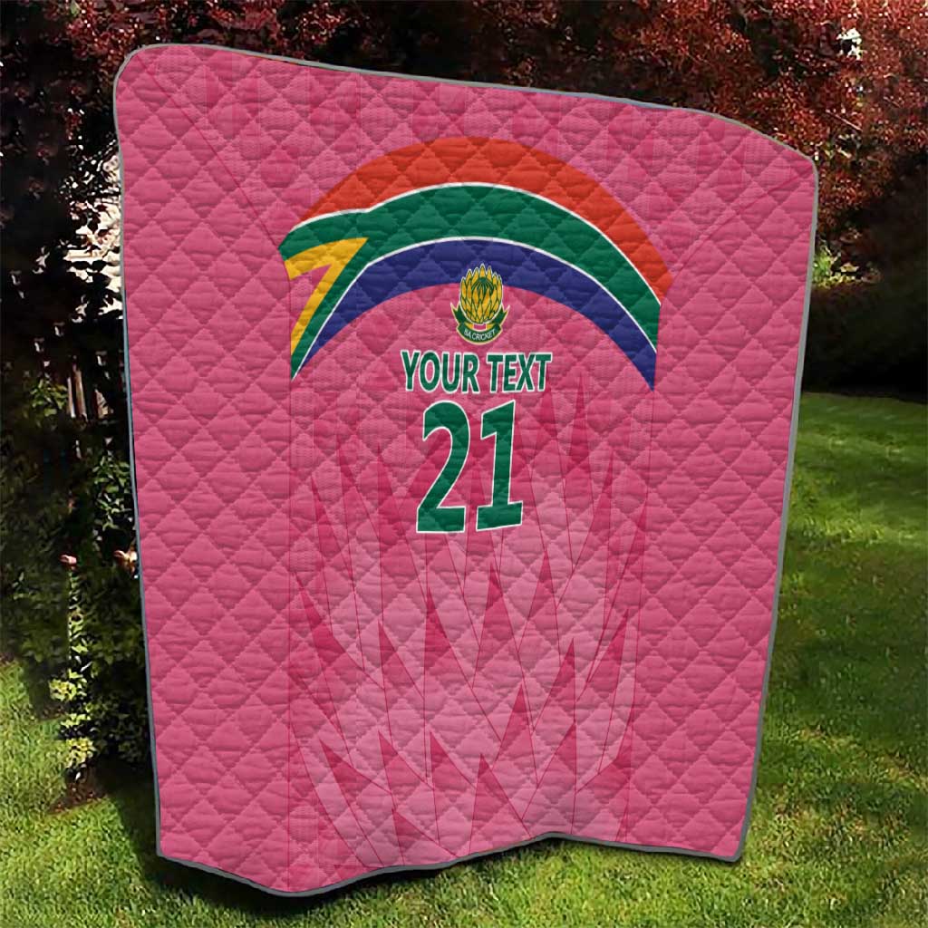 South Africa Cricket Custom Quilt African King Proteas Pink