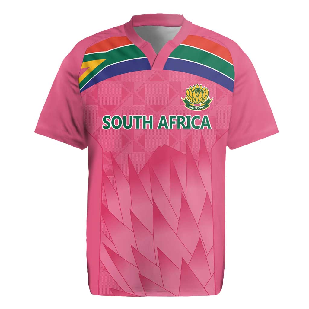 South Africa Cricket Custom Rugby Jersey African King Proteas Pink by ...