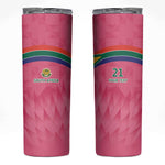 South Africa Cricket Custom Skinny Tumbler African King Proteas Pink