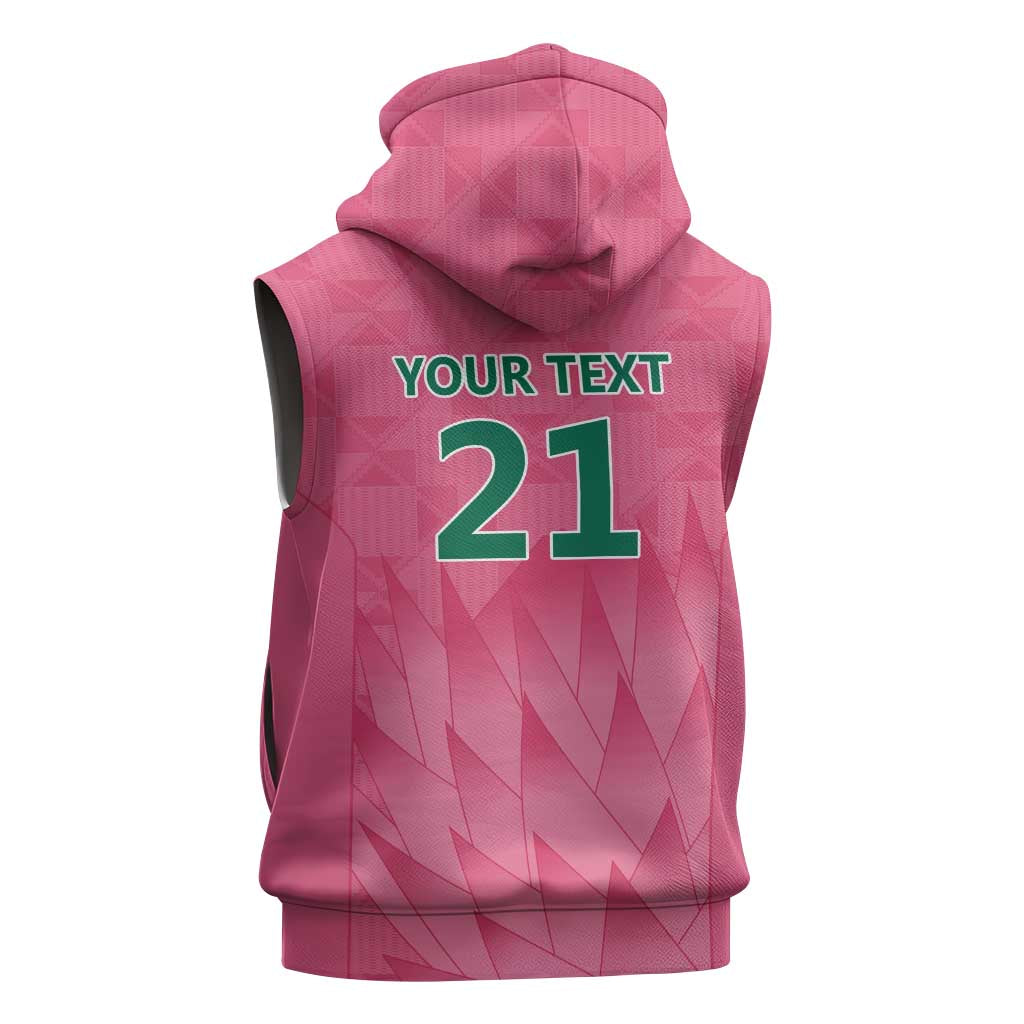 South Africa Cricket Custom Sleeveless Hoodie African King Proteas Pink - African Pride