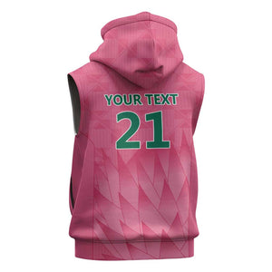 South Africa Cricket Custom Sleeveless Hoodie African King Proteas Pink - African Pride