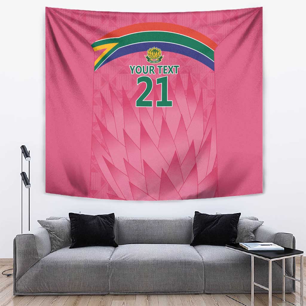 South Africa Cricket Custom Tapestry African King Proteas Pink