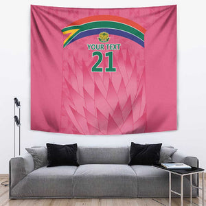 South Africa Cricket Custom Tapestry African King Proteas Pink