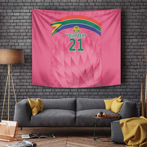 South Africa Cricket Custom Tapestry African King Proteas Pink