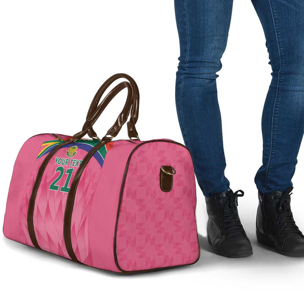 South Africa Cricket Custom Travel Bag African King Proteas Pink