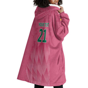 South Africa Cricket Custom Wearable Blanket Hoodie African King Proteas Pink