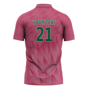 South Africa Cricket Custom Zipper Polo Shirt African King Proteas Pink